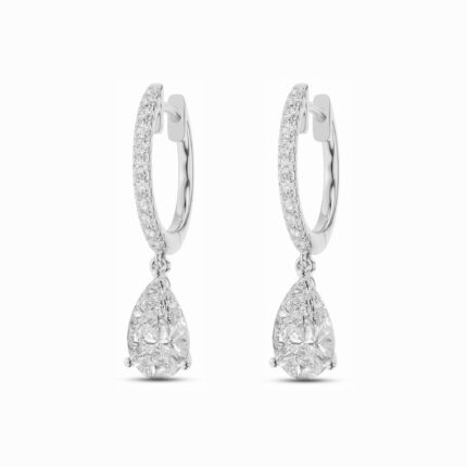 Pear Drop Lab Diamond Hoop Earrings (1.25 ct. tw.) gallery image 1