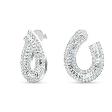 Baguette Swirl Lab Diamond Earrings gallery image 1