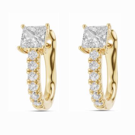 Princess Spotlight Lab Diamond Huggie Earrings (1 ct. tw.) gallery image 1