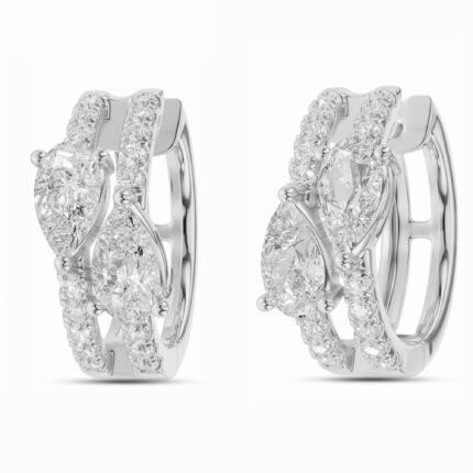 Pear Dual-Row Lab Diamond Hoop Earrings (1.50 ct. tw.) gallery image 1
