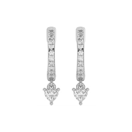 Heart Lab Diamond Drop Huggie Earrings gallery image 1