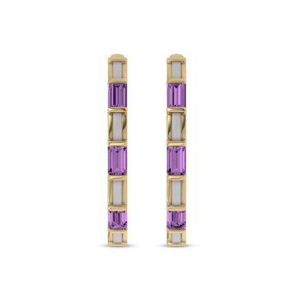 Segment Amethyst Baguette Earrings By Christian Siriano gallery image 1