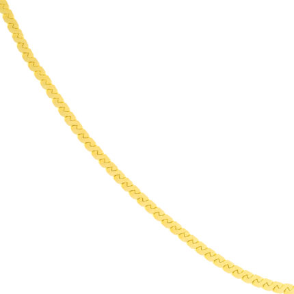 Serpentine Chain Gold Necklace (2mm) gallery image 1