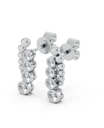 Beaded Bezel Lab Diamond Drop Earrings gallery image 1