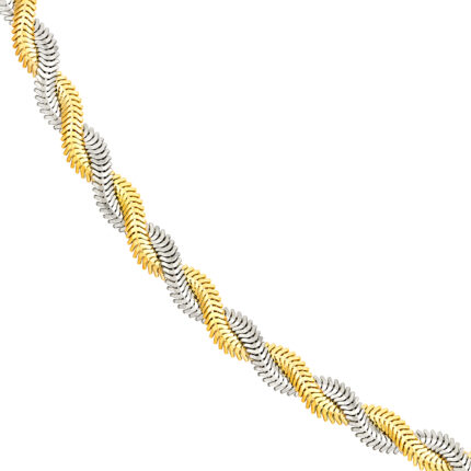 Two-Tone Braided Snake Chain Necklace gallery image 1