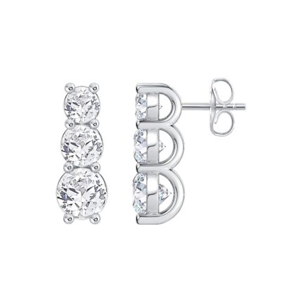 Three-Stone Graduated Lab Diamond Drop Earrings (2 ct. tw.) gallery image 1