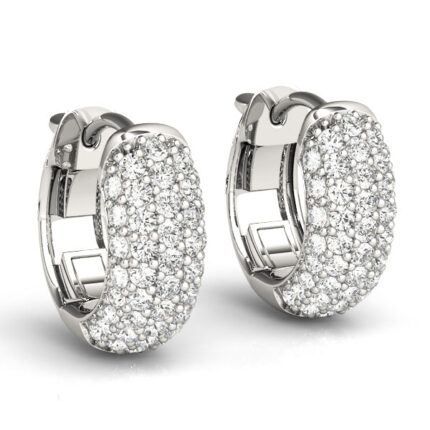 Five Row Lab Diamond Pavé Huggie Earrings gallery image 1