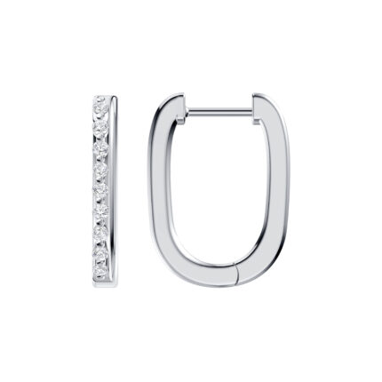 Veltra Lab Diamond Elongated Hoops gallery image 1