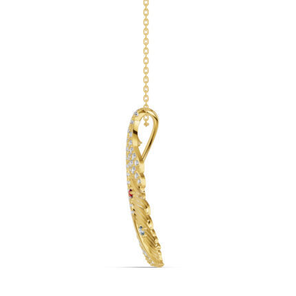 Feather Soar Diamond and Gemstone Necklace gallery image 1