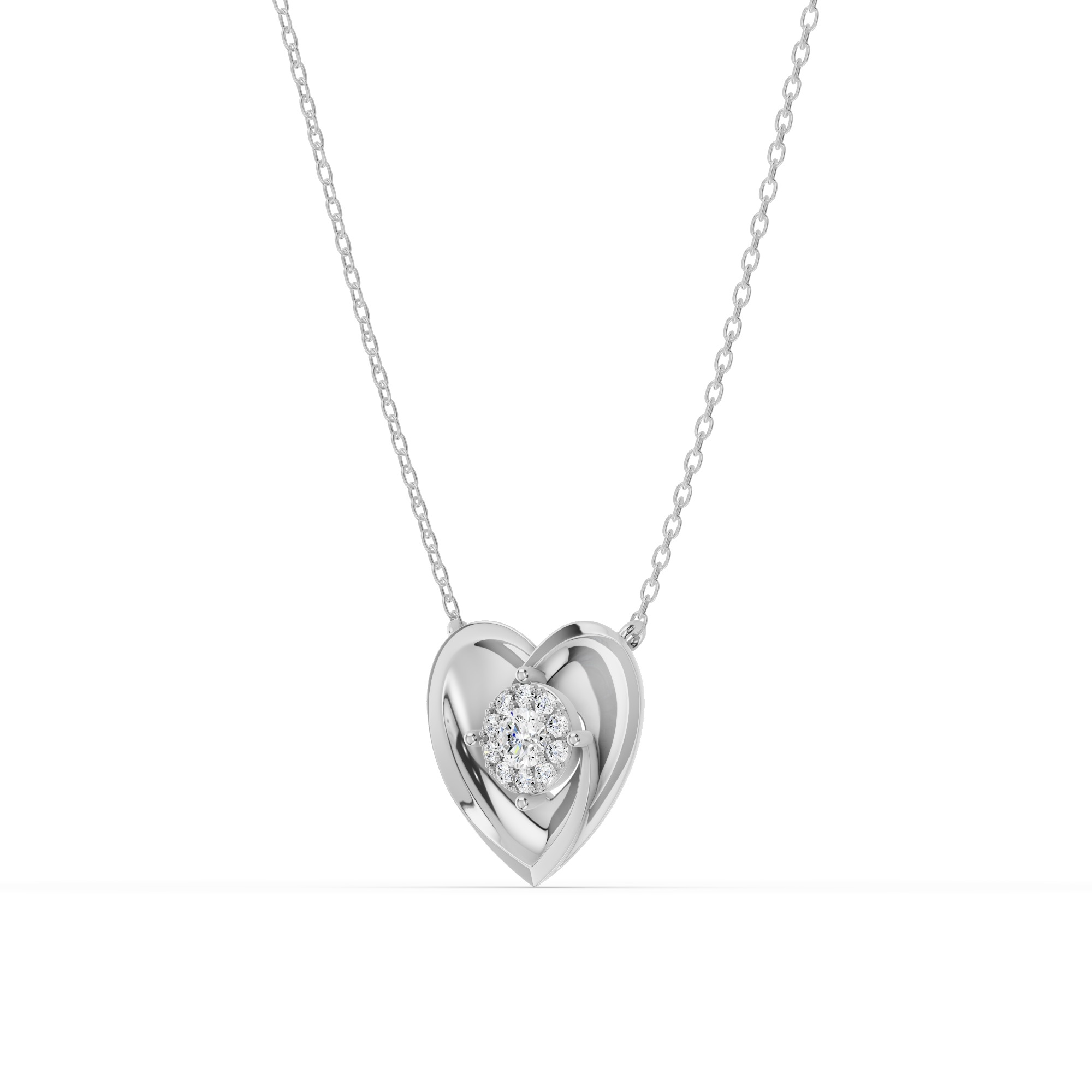 Spira Pave Halo Heart Necklace