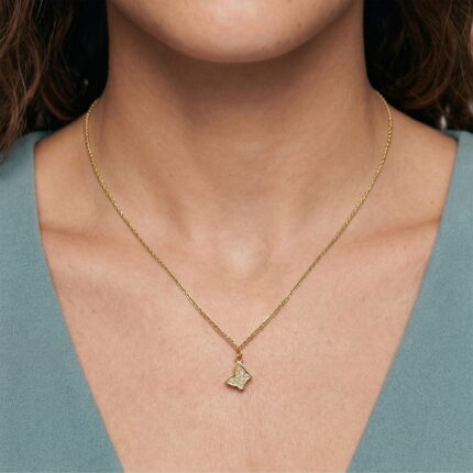 Mini Butterfly Diamond Necklace gallery image 1