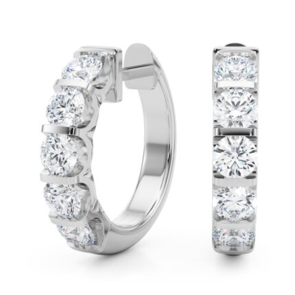 Bar Set Lab Diamond Hoop Earrings gallery image 1