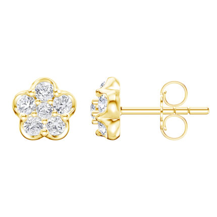 Clara Floral Cluster Lab Earrings gallery image 1